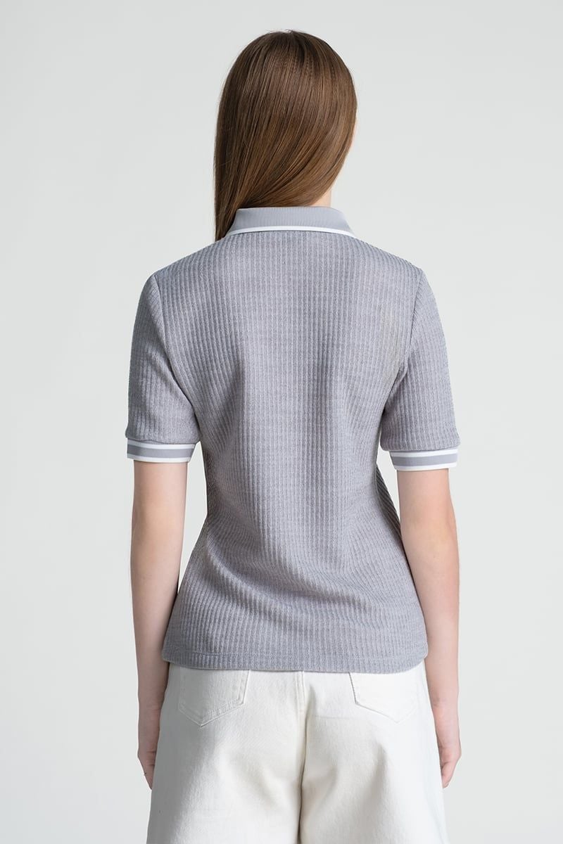  Áo Polo Gân Xám FWKS25FH03G 