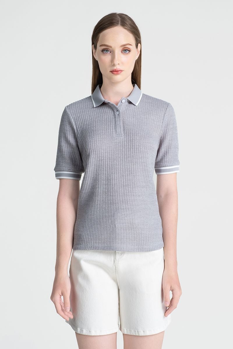  Áo Polo Gân Xám FWKS25FH03G 