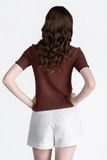  Áo Polo Dệt Gân Phối Viền - FWKS26SS02D 