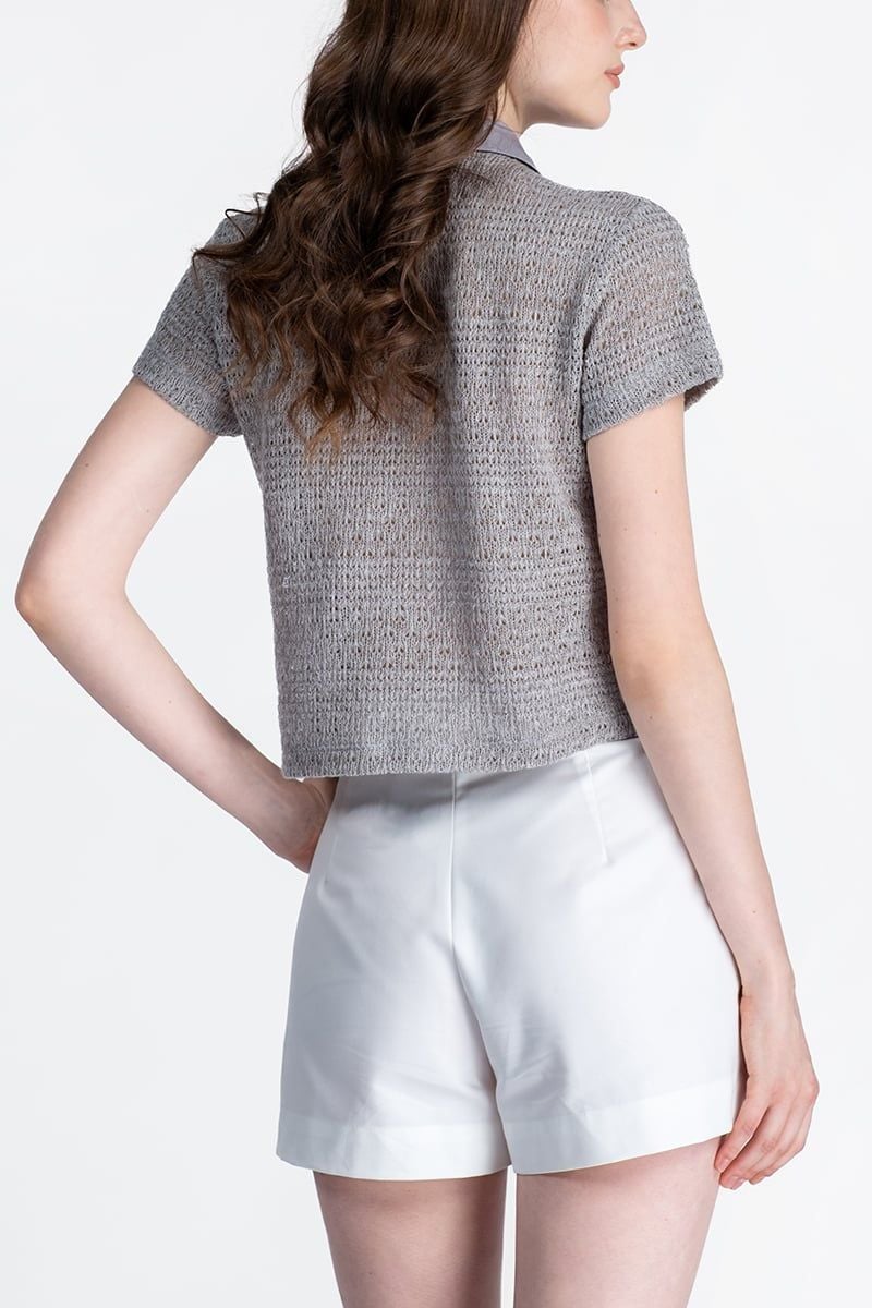  Áo Polo Dệt Lỗ Tay Ngắn - FWKS26SS11D 
