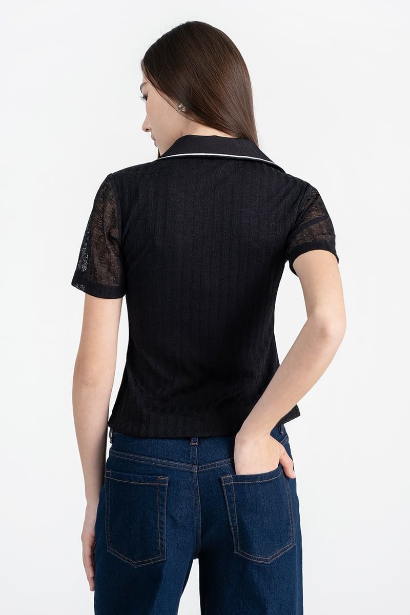 Áo Thun Phối Tay Xuyên Thấu FWKS26SS12D 
