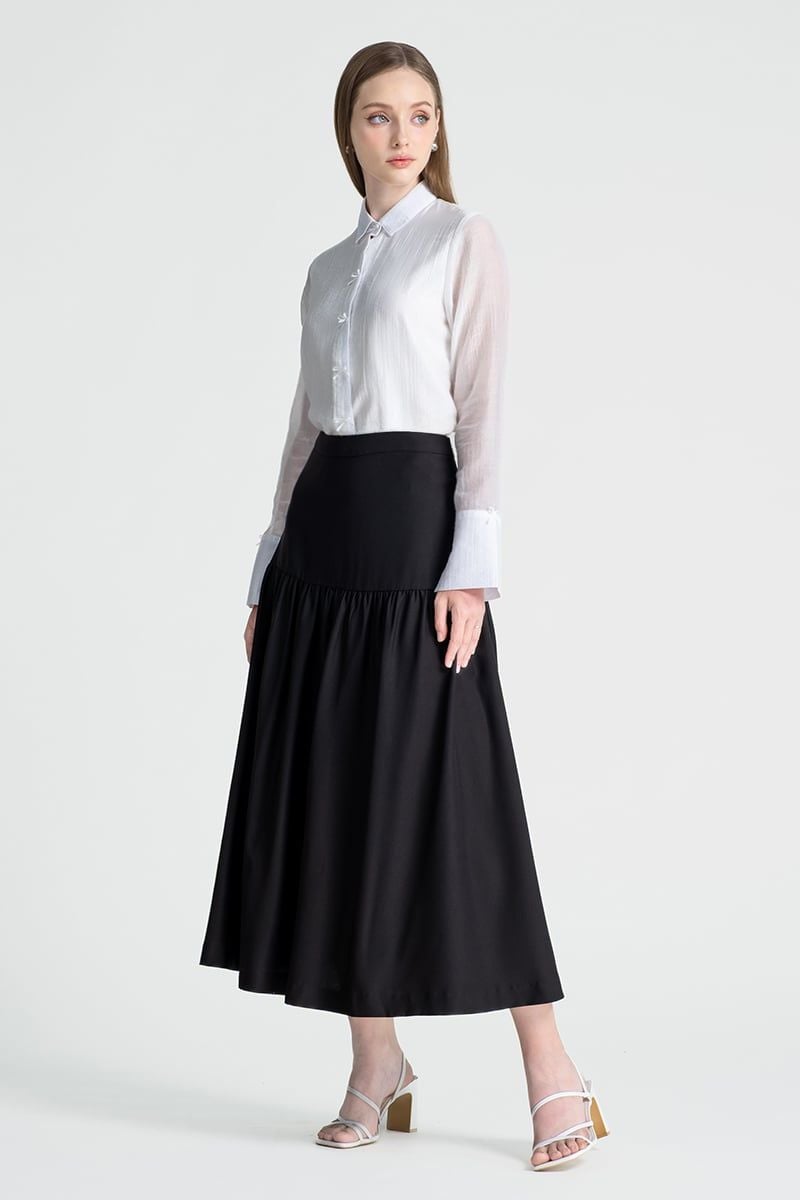  Chân Váy Midi Xếp Nhún FWSK25SS09C 