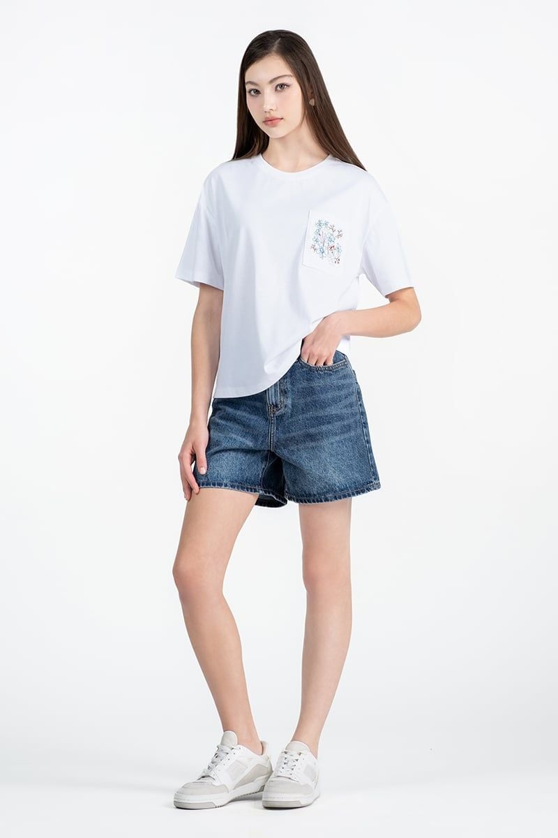  Quần Short Jeans Nữ Form Vừa FWSP25FH07D-J 