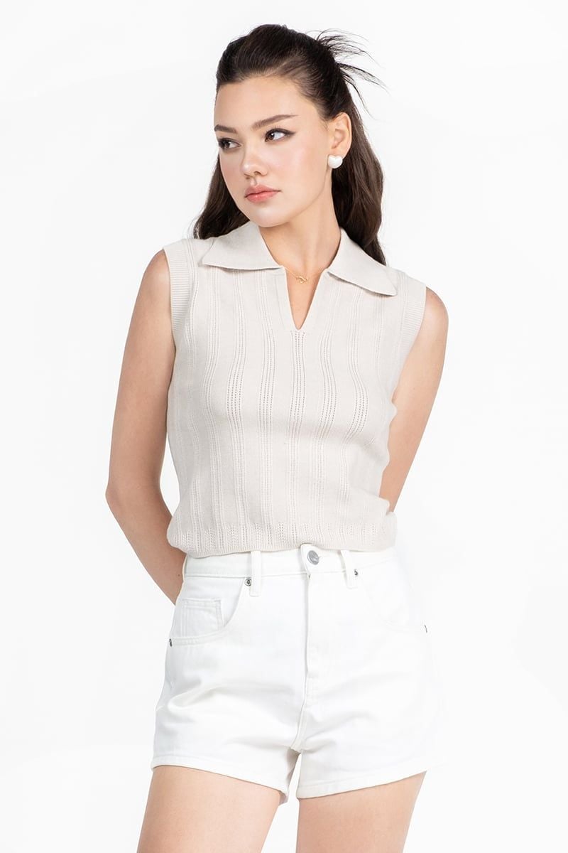  Áo Sweater Cổ V - FWSW26SS03C 