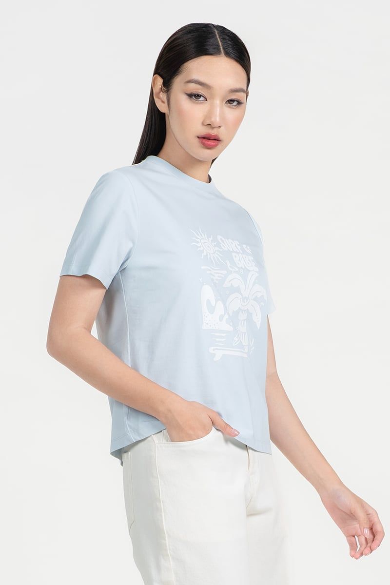  Áo Thun In Hình Surf Babe – FWTS25FH07D 