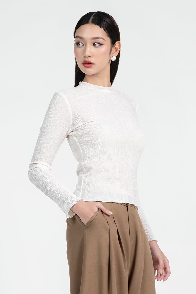  Thun Dài Tay Dệt Vải Texture - FWTS25FH12C 