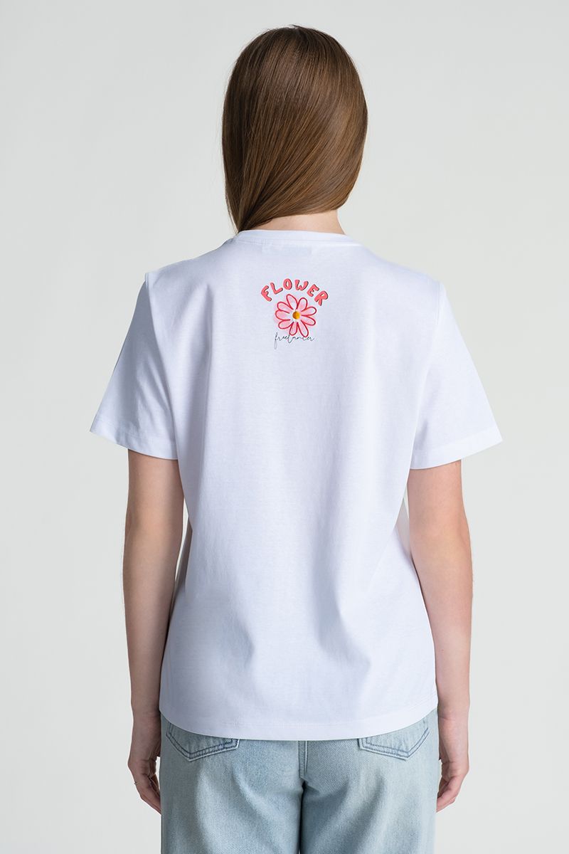  Áo Thun Nữ Thêu Hoa FWTS25SS19G 