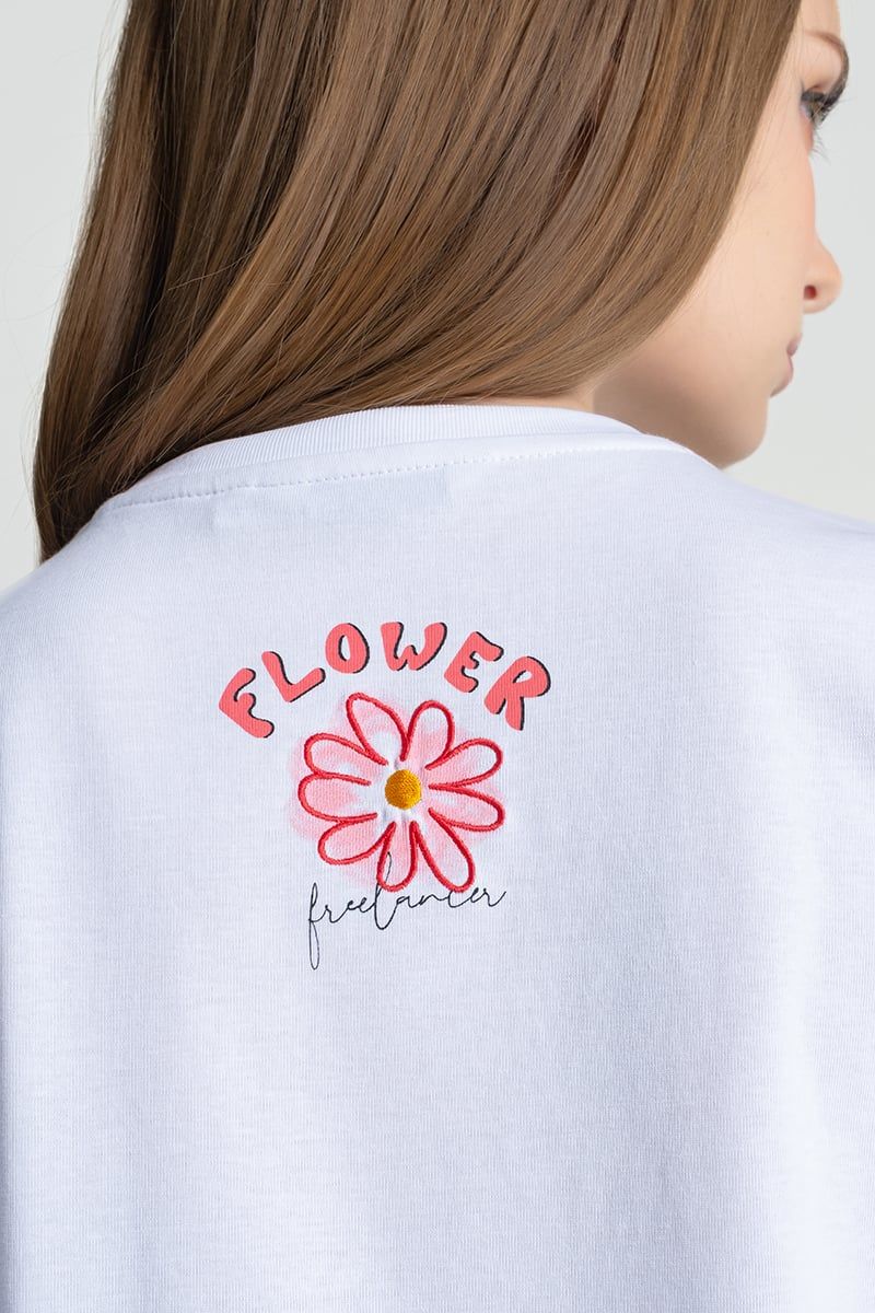  Áo Thun Nữ Thêu Hoa FWTS25SS19G 