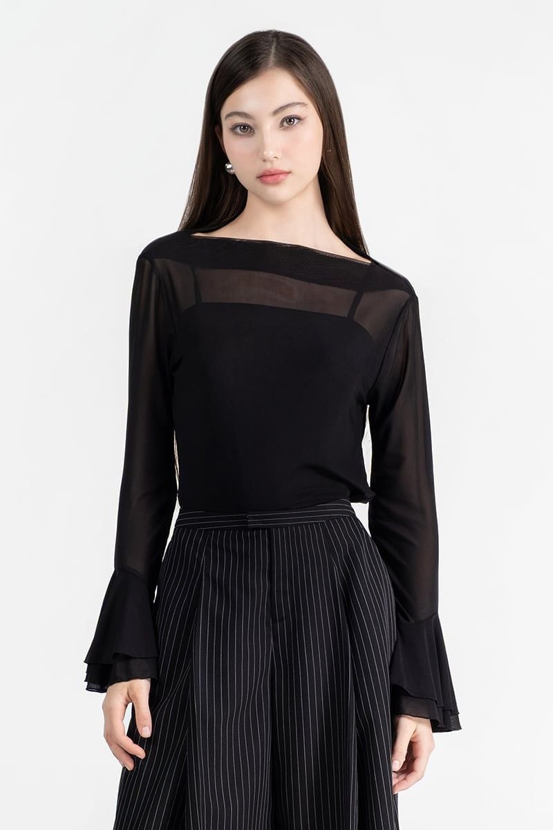  Áo Thun Cổ Thuyền Xuyên Thấu - FWTS26SS10C 