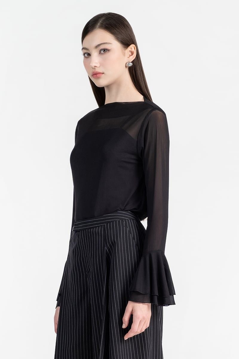  Áo Thun Cổ Thuyền Xuyên Thấu - FWTS26SS10C 