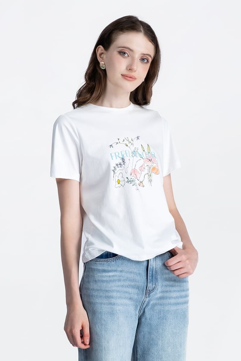  Áo Thun Hoạ Tiết Thời Trang - FWTS26SS21C 
