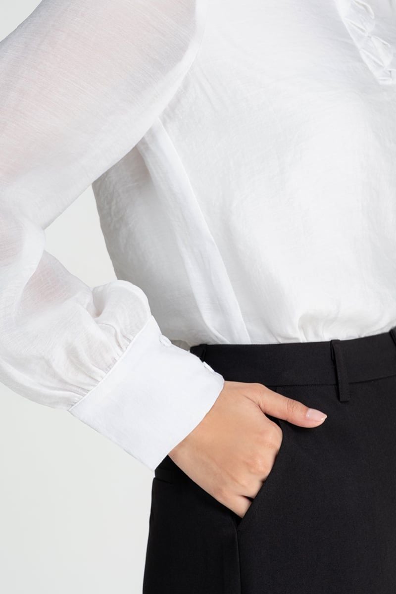  Áo Sơ Mi Tay Dài Phối Ly – FWWS25FH05G 