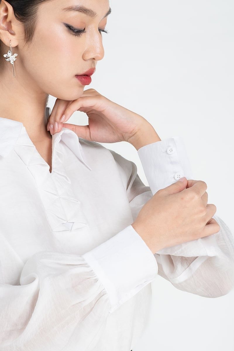  Áo Sơ Mi Tay Dài Phối Ly – FWWS25FH05G 