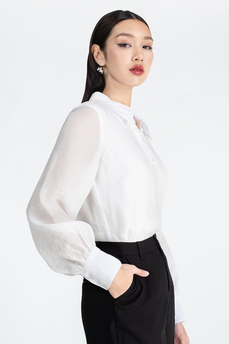  Áo Sơ Mi Tay Dài Phối Ly – FWWS25FH05G 