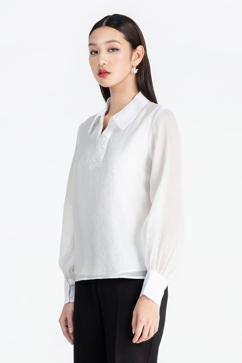  Áo Sơ Mi Tay Dài Phối Ly – FWWS25FH05G 