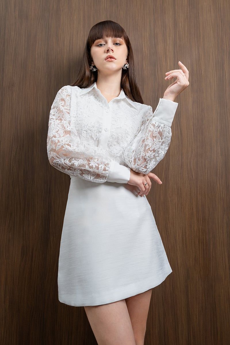  Áo Sơ Mi Cách Điệu Ren Hoa – FWWS25FH07G 