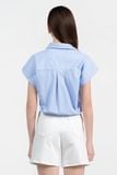  Áo Sơ Mi Croptop Kẻ Sọc Xanh - FWWS26SS03D 