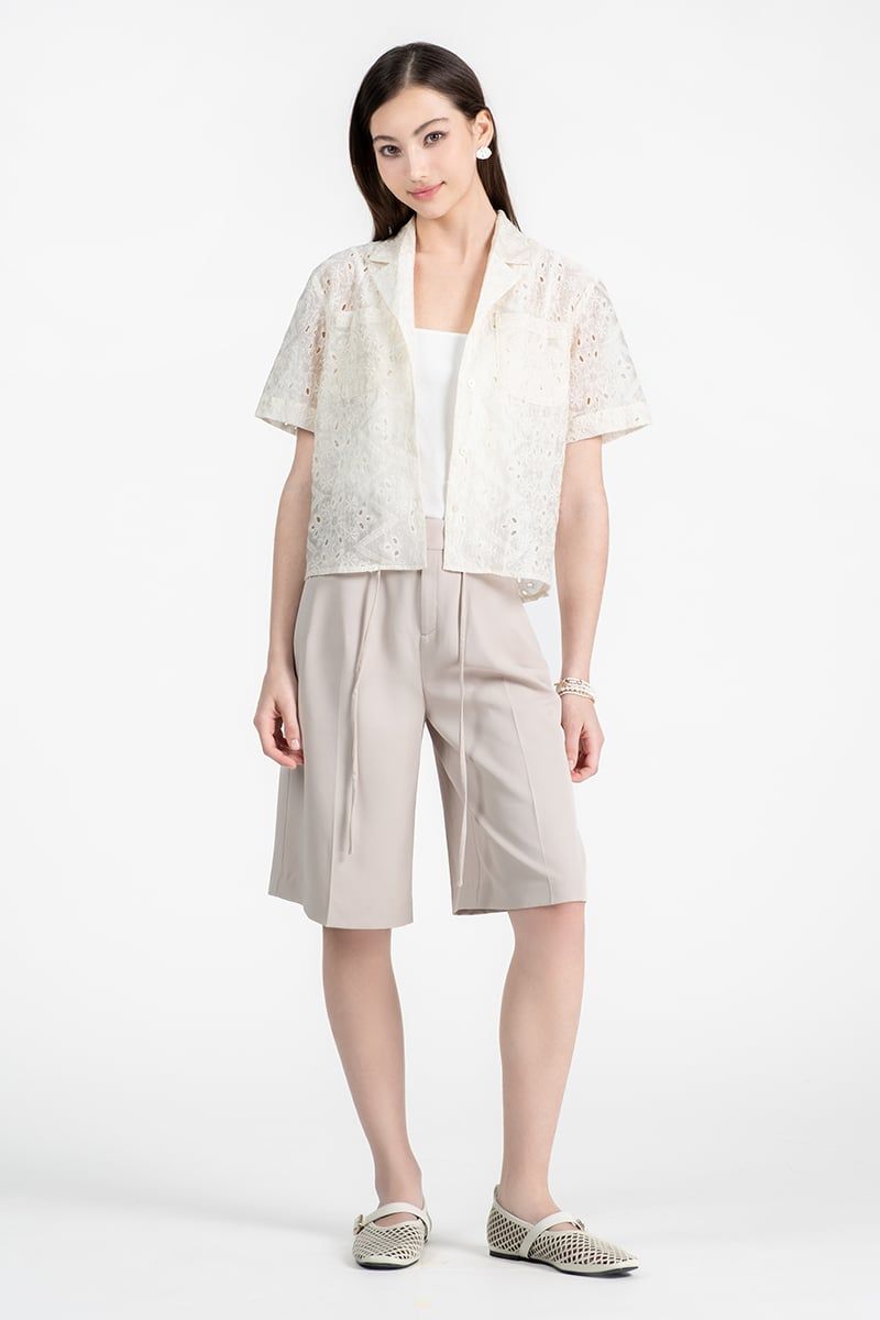  Áo Sơ Mi Họa Tiết Tay Lỡ - FWWS26SS05D 