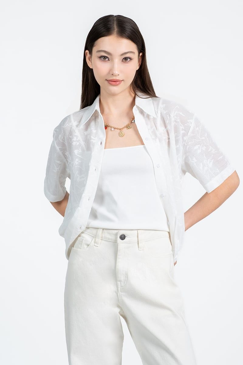  Áo Sơ Mi Hoạ Tiết Tay Ngắn - FWWS26SS06D 