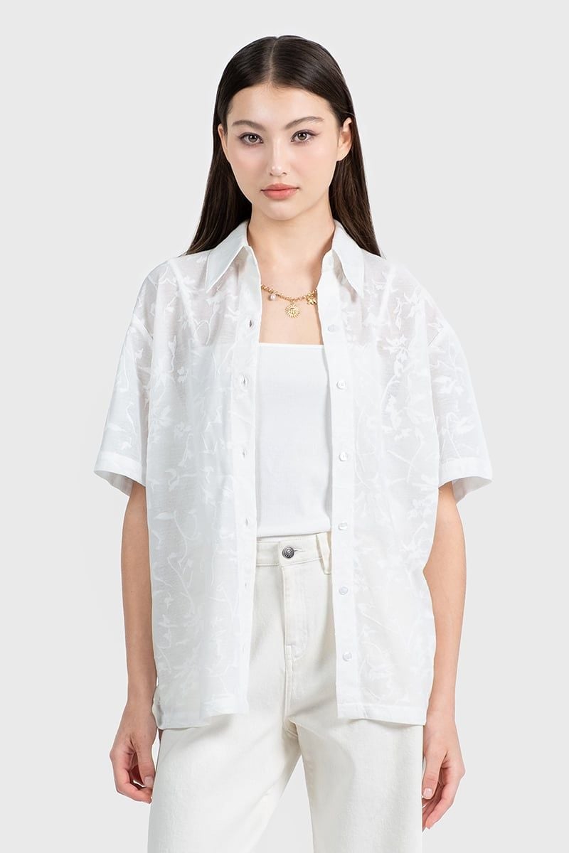  Áo Sơ Mi Hoạ Tiết Tay Ngắn - FWWS26SS06D 