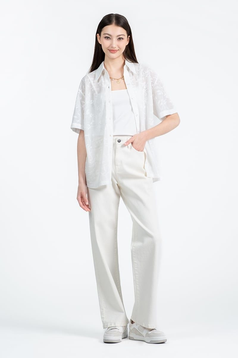  Áo Sơ Mi Hoạ Tiết Tay Ngắn - FWWS26SS06D 