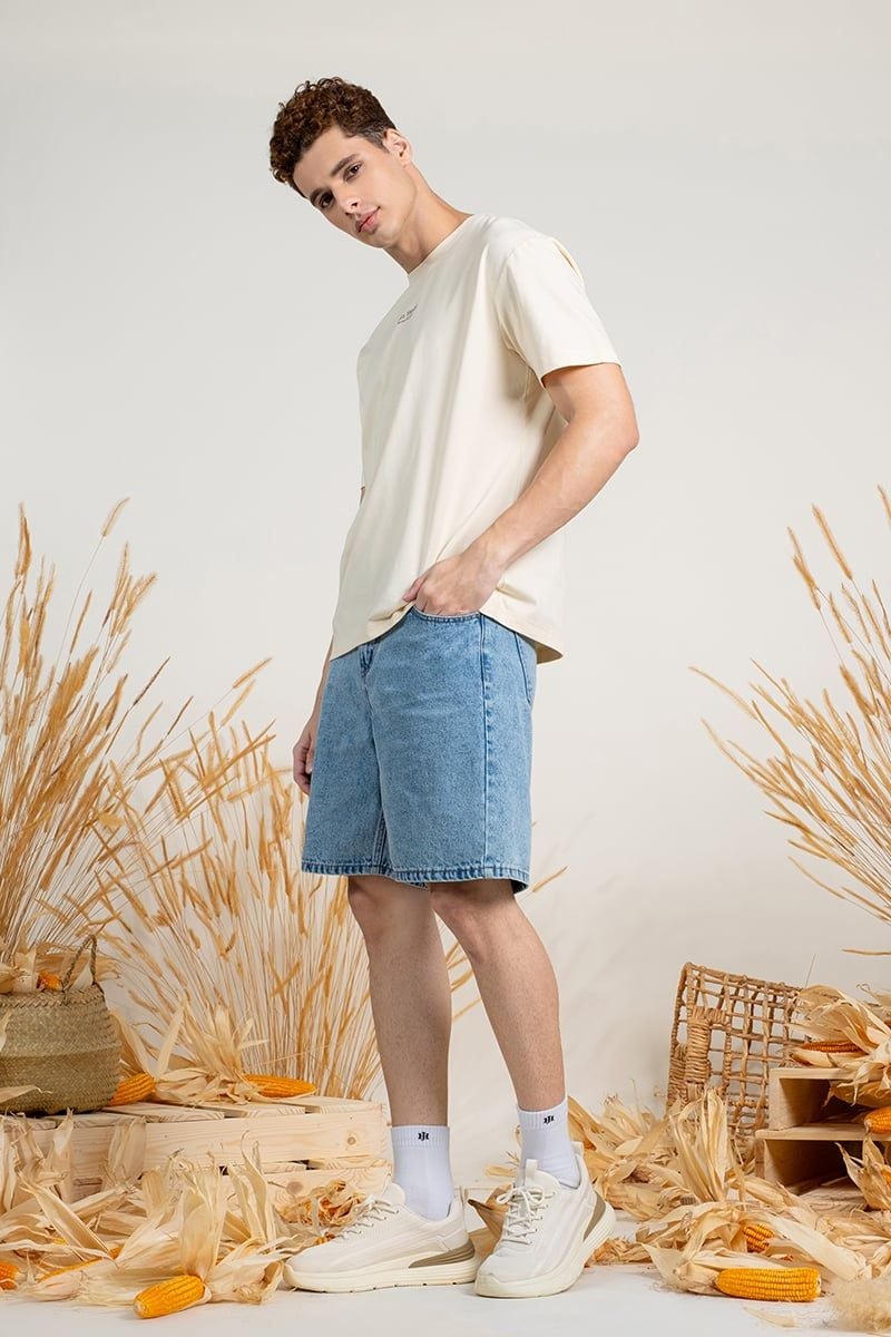  Quần Short Jean Nam Form Rộng SP26SS01C-RXJN 