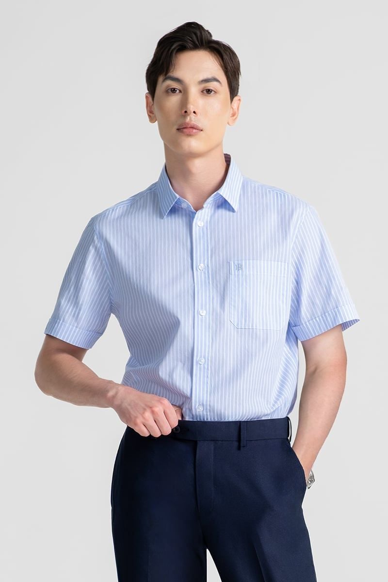  Áo Sơ Mi Nam Tay Ngắn Form Ôm WS25FH100T-SD 