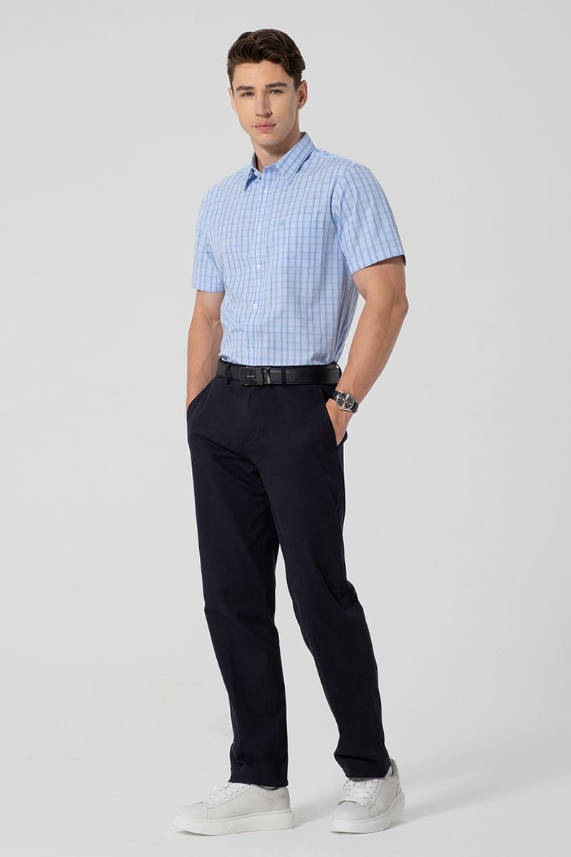  Áo Sơ Mi Nam Form Ôm Tay Ngắn WS25FH65P-SDBB 