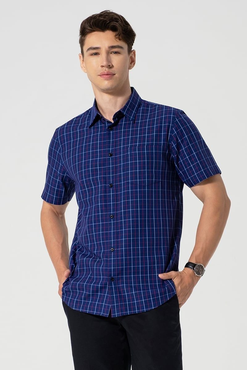  Áo Sơ Mi Nam Tay Ngắn Form Ôm WS25FH68C-SDBB 
