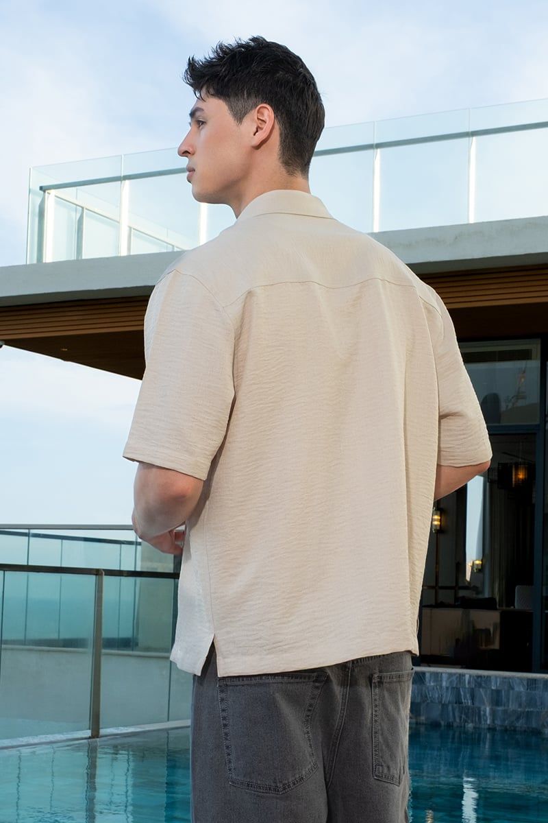  Áo Sơ Mi Nam Tay Ngắn Form Rộng WS25FH78P-CL 