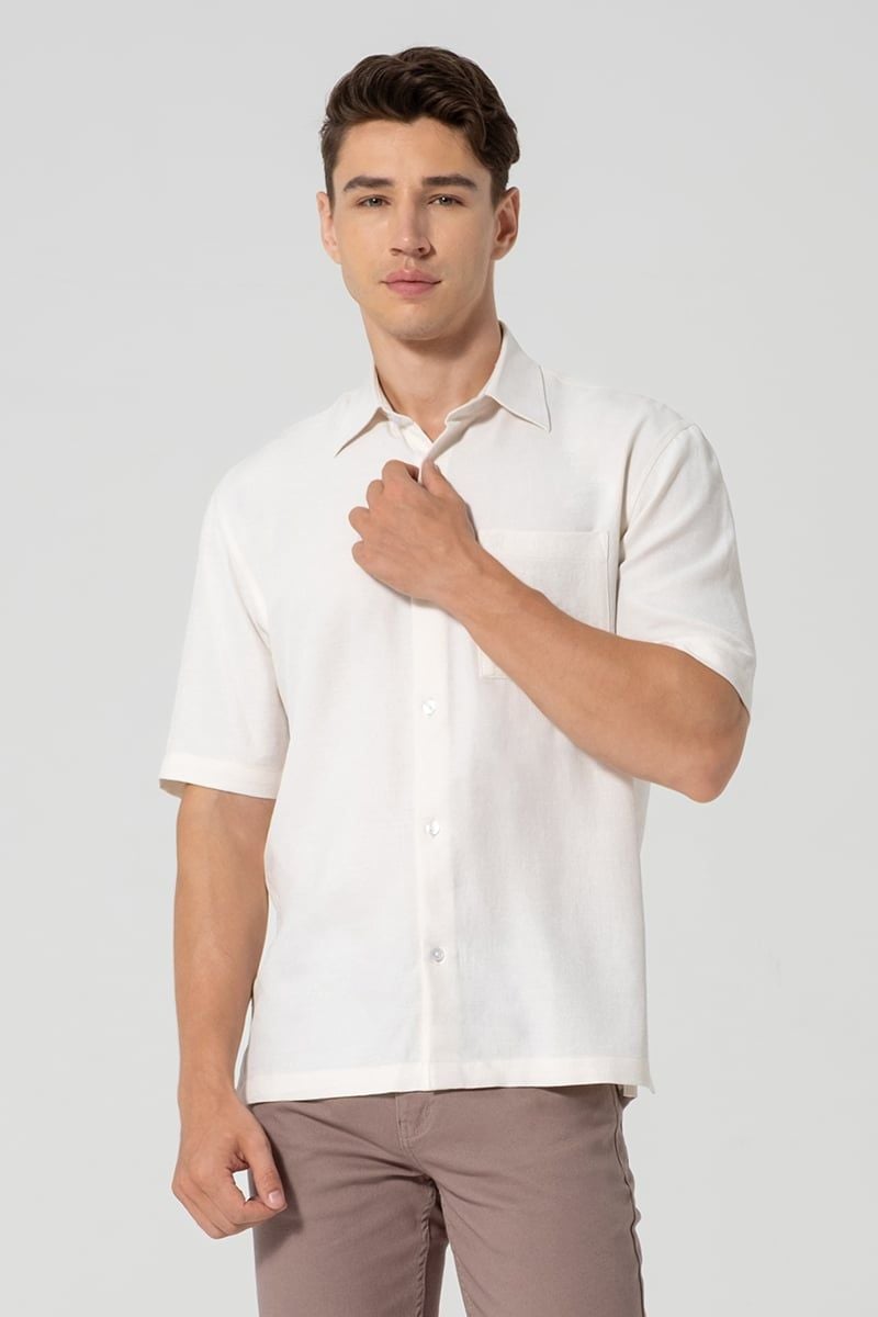  Áo Sơ Mi Nam Tay Ngắn Form Rộng WS25FH78P-CL 