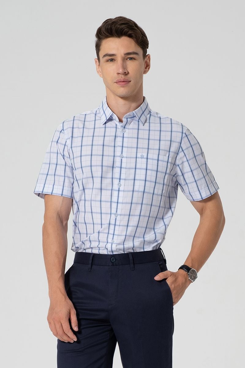  Áo Sơ Mi Nam Tay Ngắn Form Ôm WS25FH80T-SDBB 