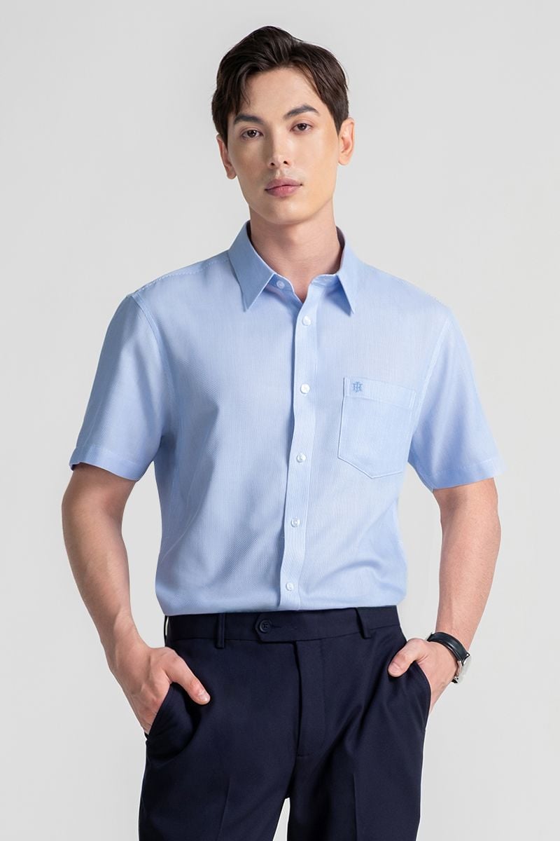  Áo Sơ Mi Nam Tay Ngắn Form Ôm WS25FH81P-SDBB 