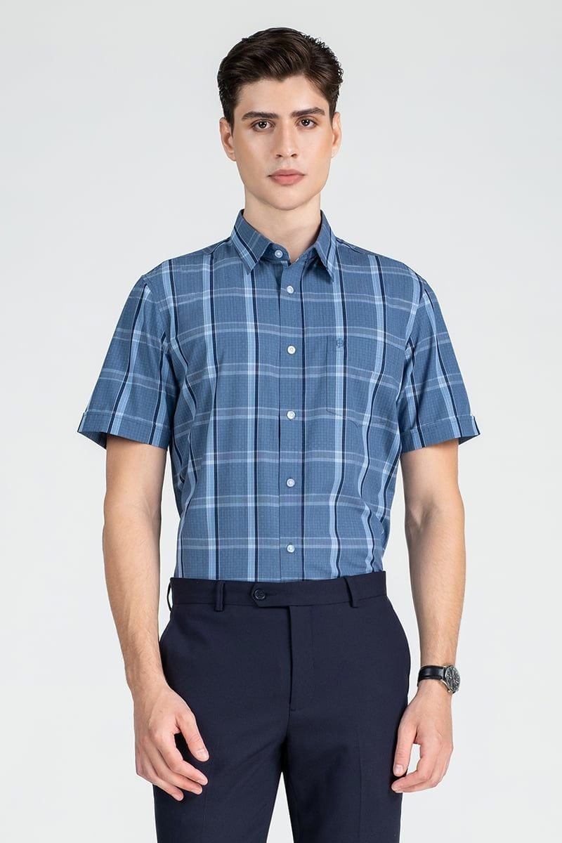  Áo Sơ Mi Nam Tay Ngắn Form Ôm WS25FH85C-SDBB 