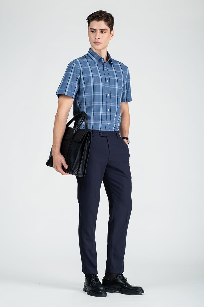  Áo Sơ Mi Nam Tay Ngắn Form Ôm WS25FH85C-SDBB 