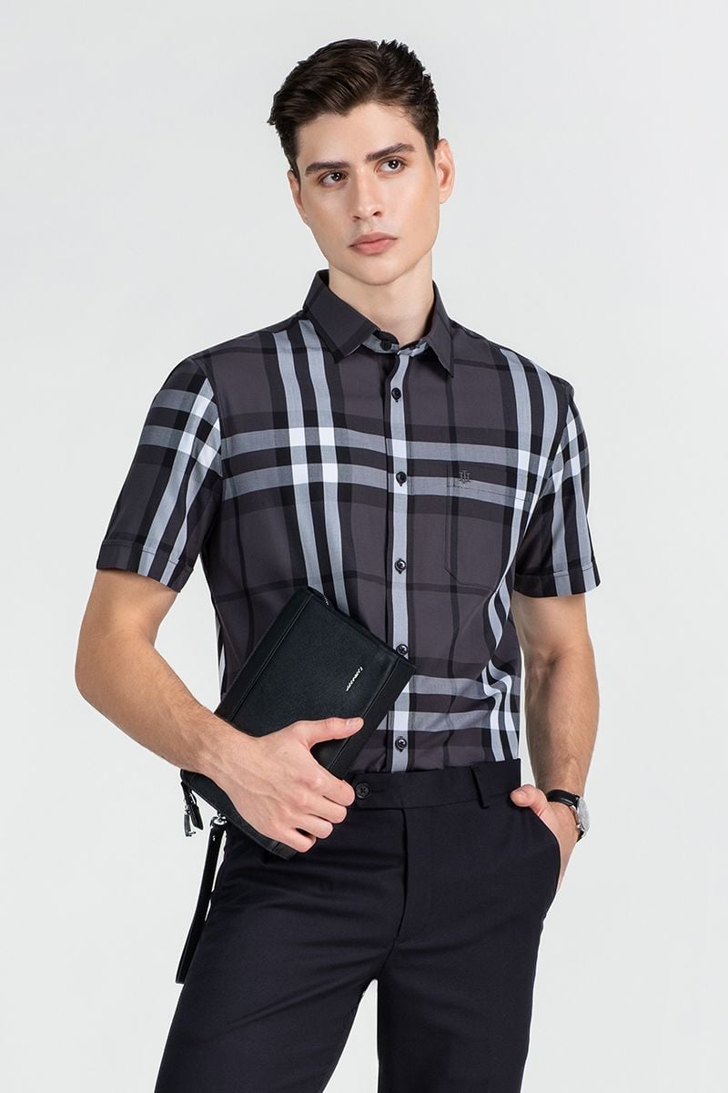  Sơ Mi Nam Tay Ngắn Form Ôm WS25FH90T-SDBB 