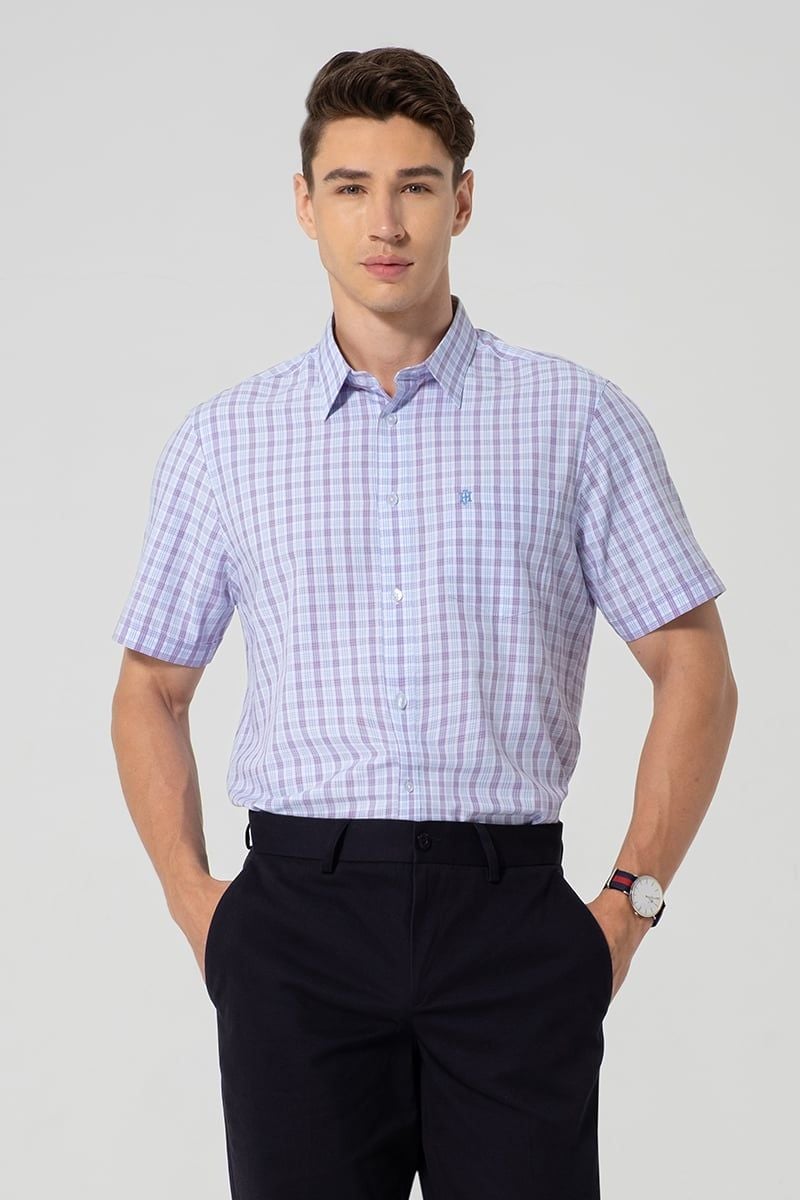  Áo Sơ Mi Nam Tay Ngắn Form Ôm WS25SS33P-SDBB 