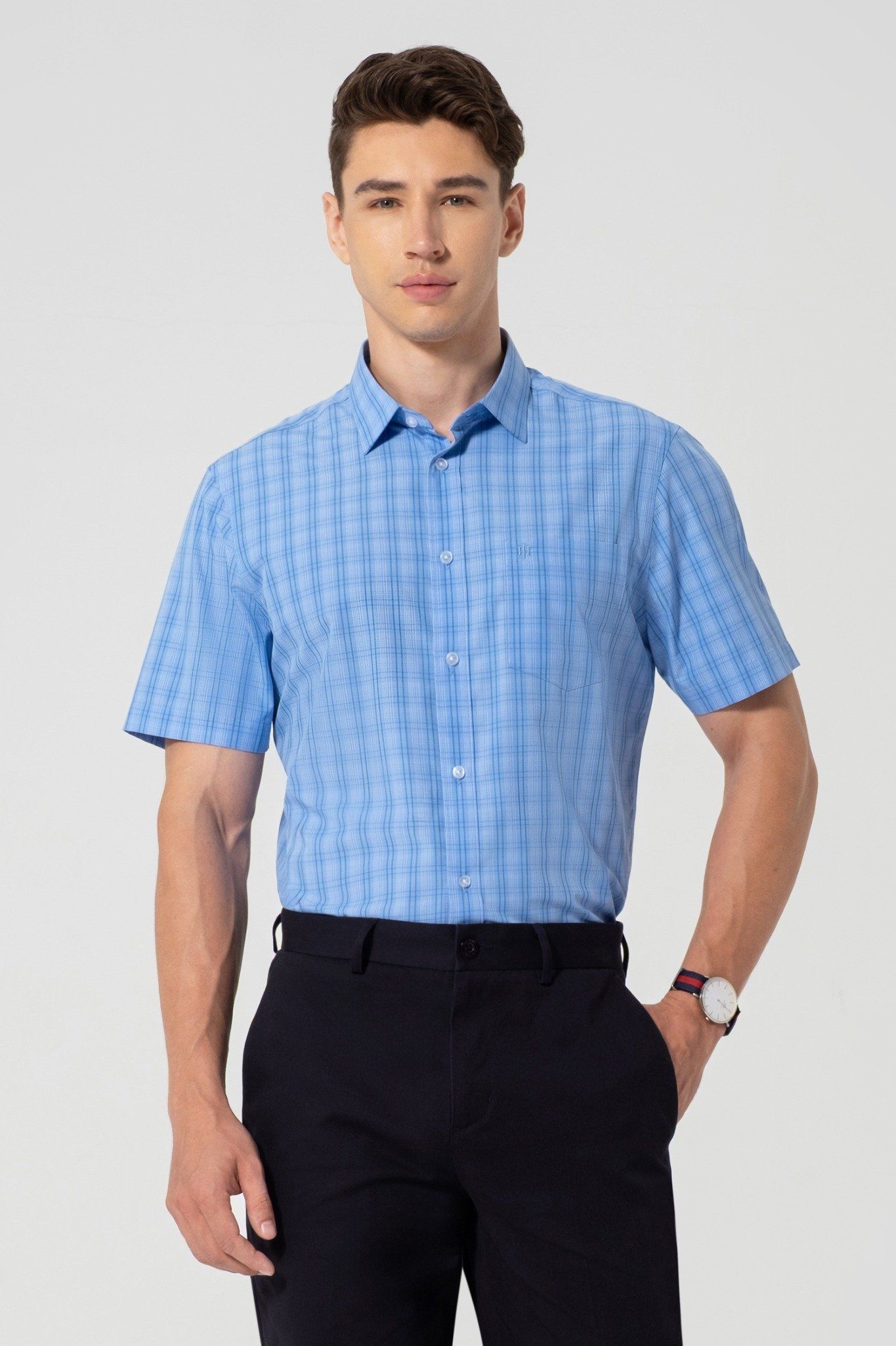  Áo Sơ Mi Nam Tay Ngắn Form Ôm WS25SS57C-SDBB 