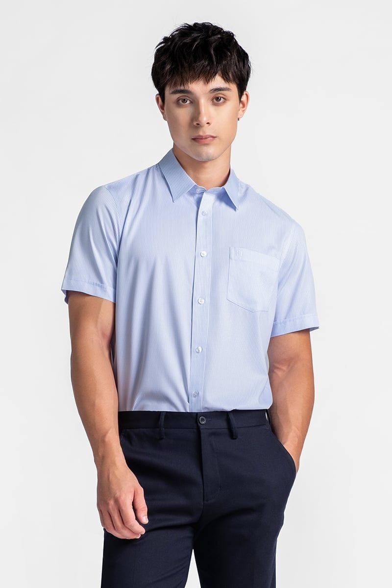  Áo Sơ Mi Nam Tay Ngắn Form Ôm WS26FH16P-SDBB 