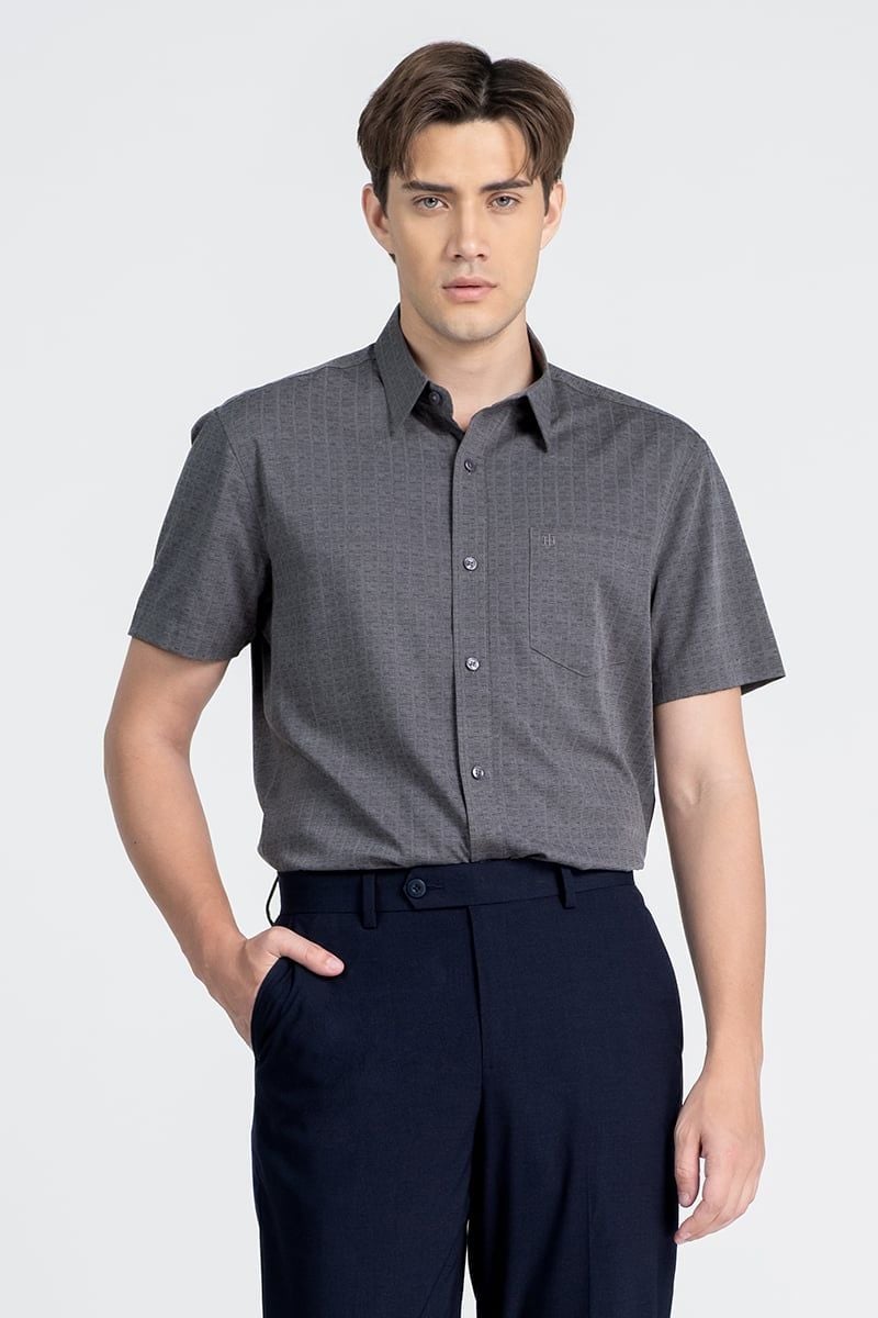  Áo Sơ Mi Nam Tay Ngắn Form Ôm WS26SS07C-SDBB 