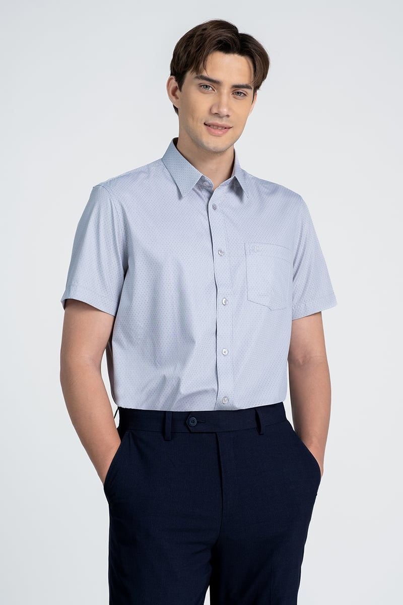  Áo Sơ Mi Nam Tay Ngắn Form Ôm WS26SS08G-SDBB 