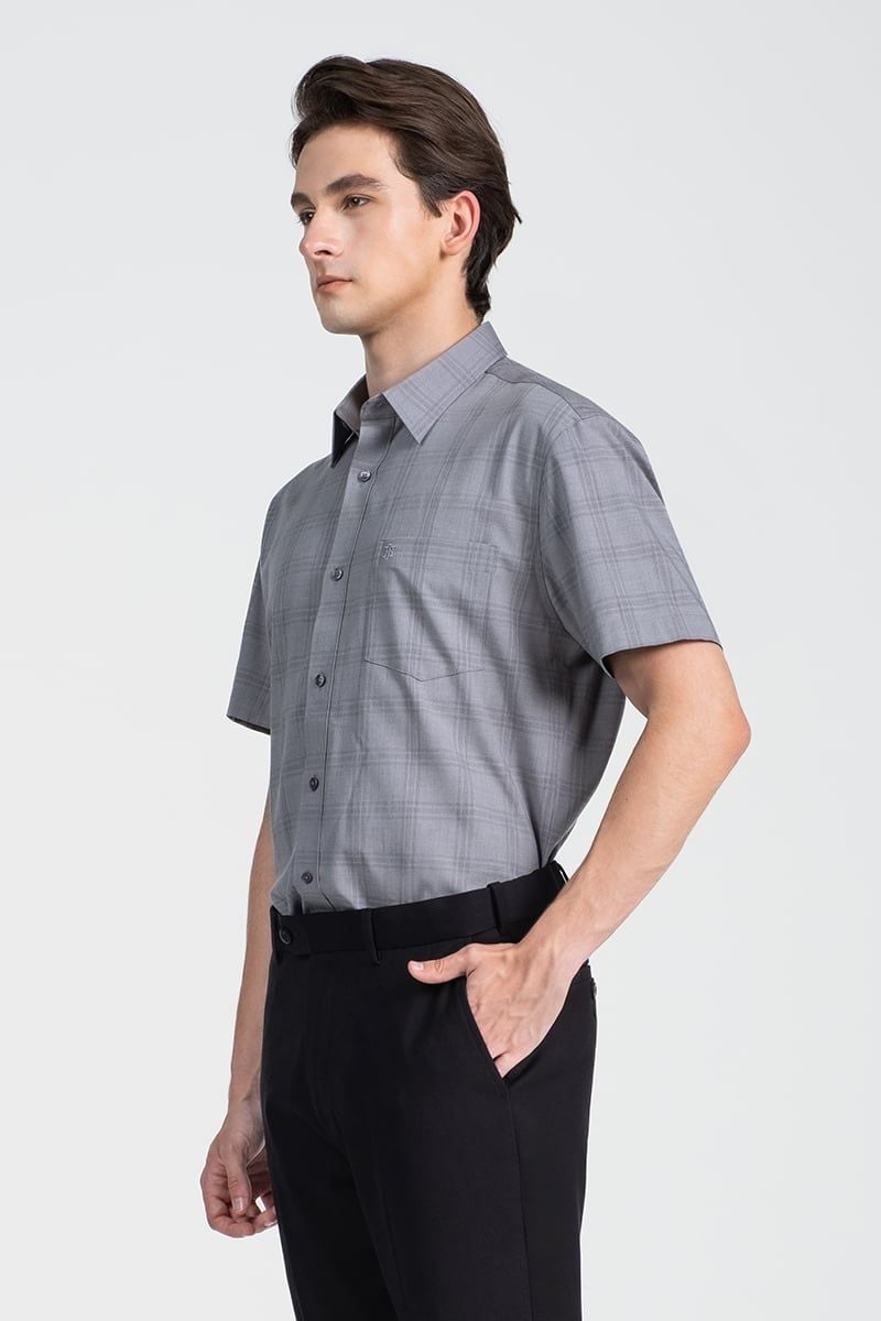  Áo Sơ Mi Nam Tay Ngắn Form Ôm WS26SS13P-SDBB 