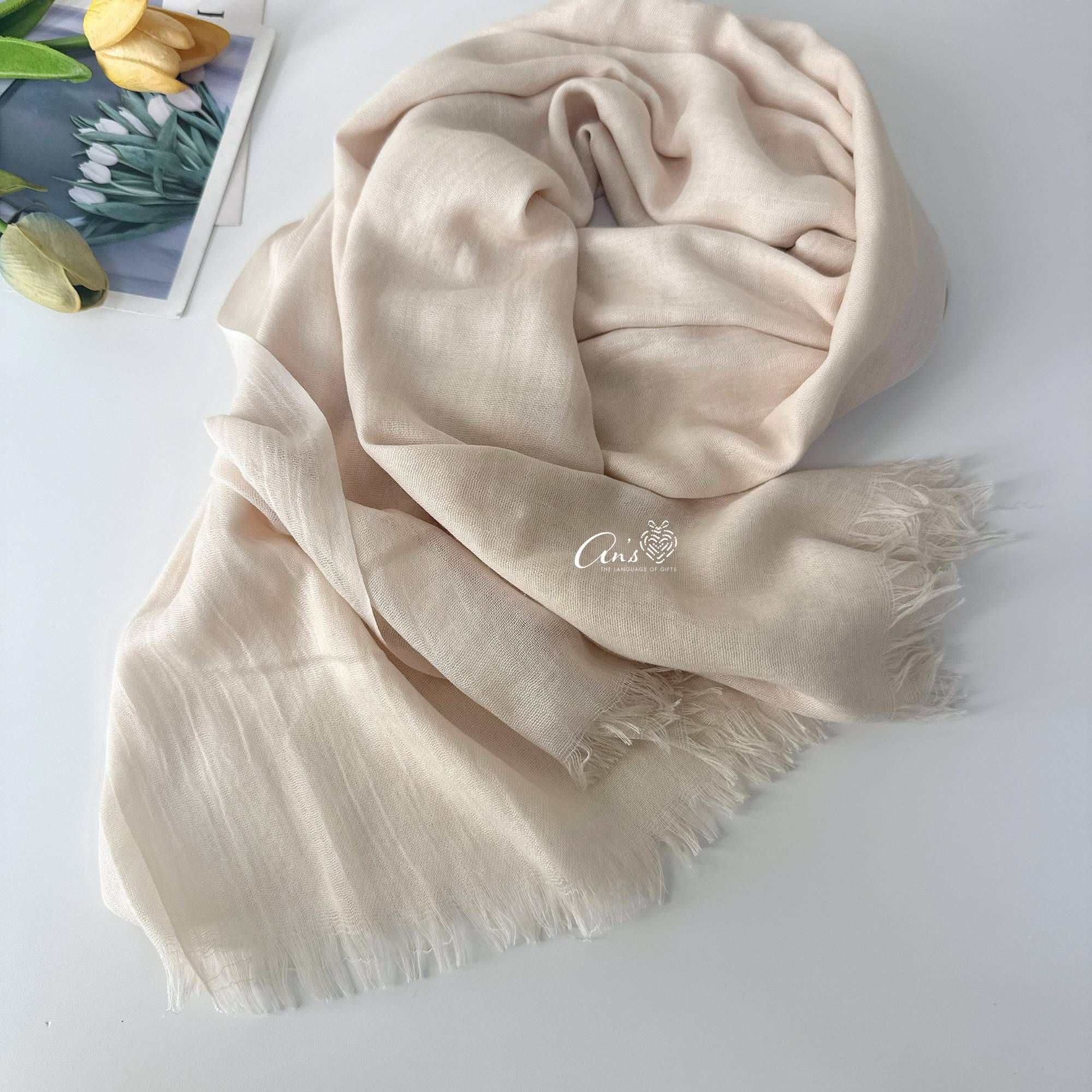  Khăn choàng mỏng Linen Charm Rhyme mã KC_1001 