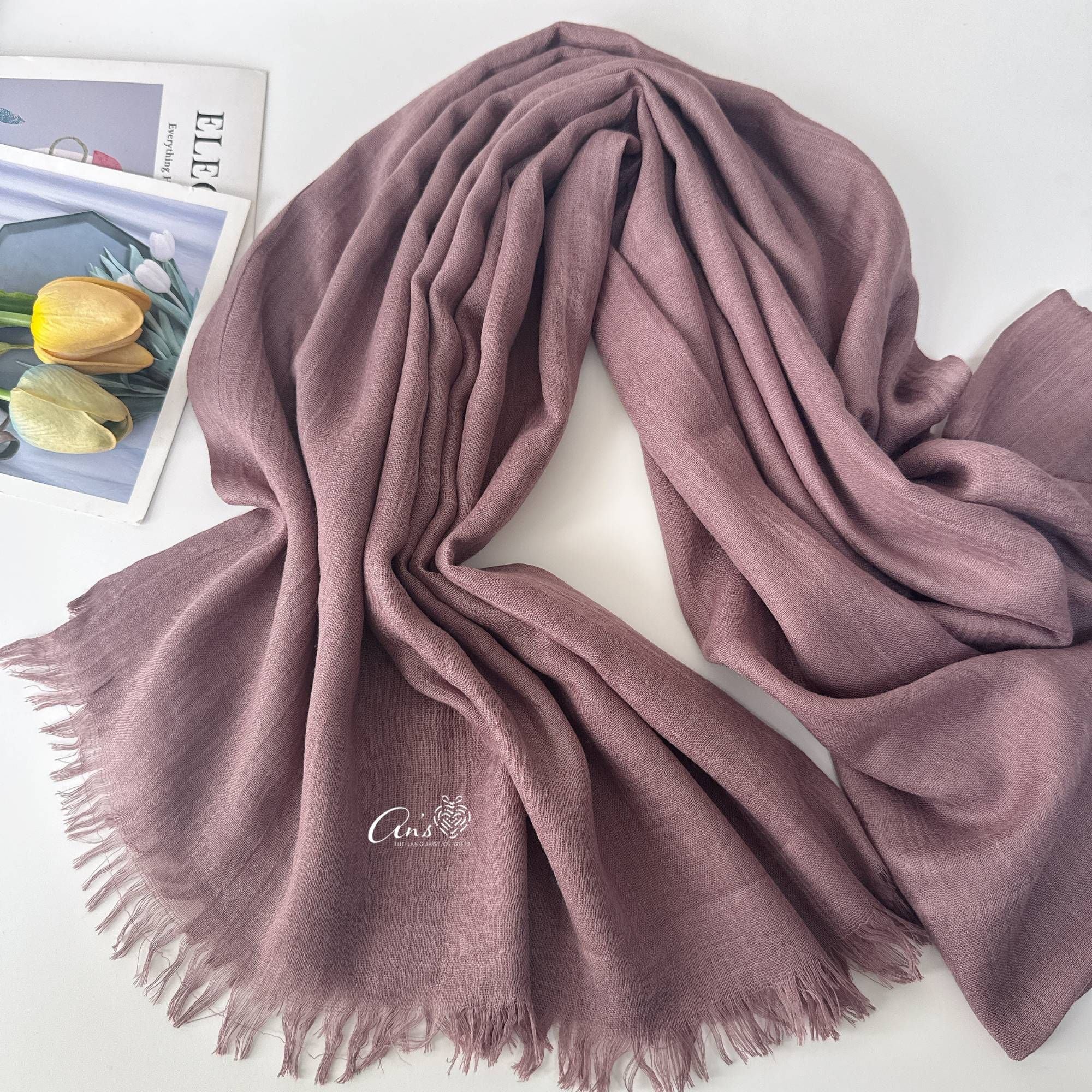  Khăn choàng mỏng Linen Charm Rhyme mã KC_1001 