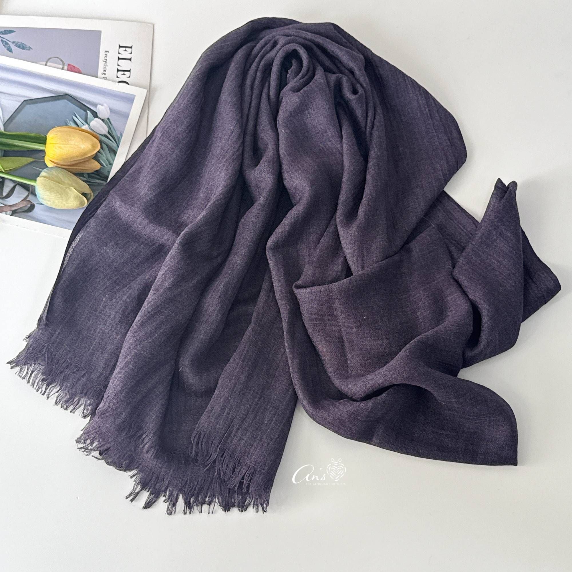  Khăn choàng mỏng Linen Charm Rhyme mã KC_1001 