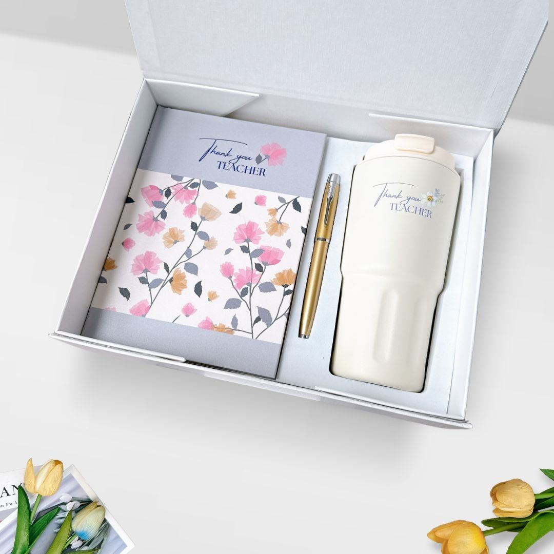  Set quà tặng ý nghĩa 20/11 cho thầy cô BGN - Sổ tay - Bút ký. (Trắng) 