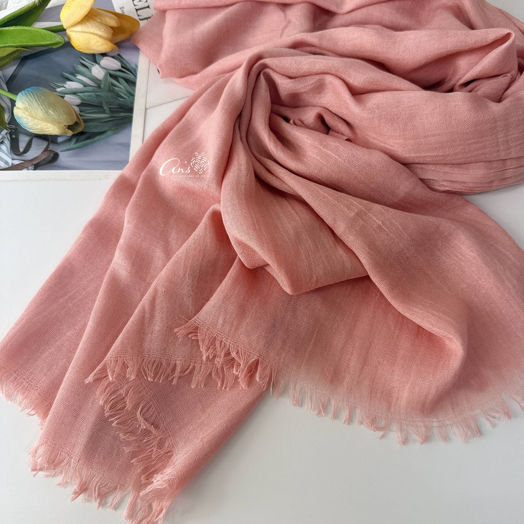  Khăn choàng mỏng Linen Charm Rhyme mã KC_1001 