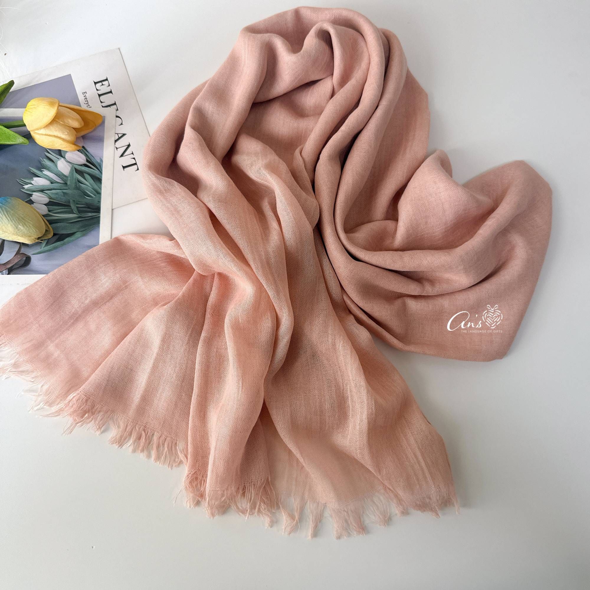  Khăn choàng mỏng Linen Charm Rhyme mã KC_1001 