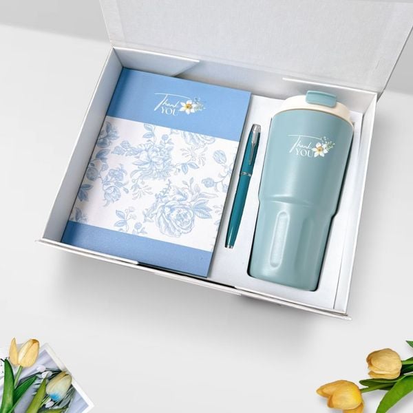  Quà 20/11 ý nghĩa tặng Thầy/Cô giáo BGN - Sổ tay - Bút ký. (Xanh dương) 