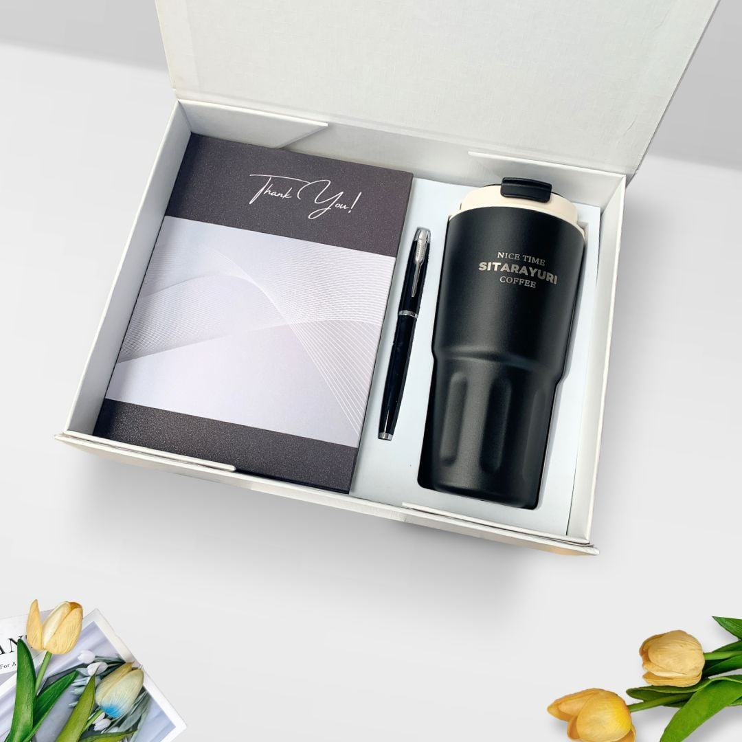  Set quà tặng 20/11 cho thầy cô giáo BGN - Sổ tay - Bút ký. (Đen) 